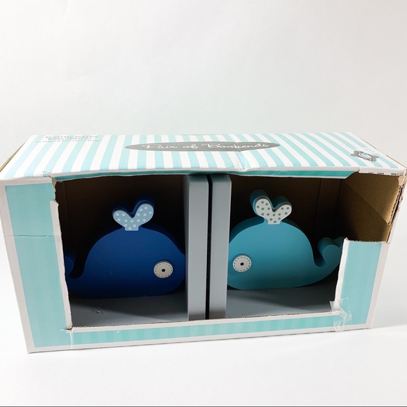 Accents Concepts Kids Decor Brand Shades Of Blue Whales Pair Of